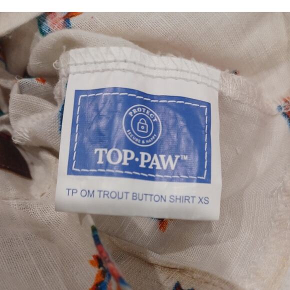 TOP PAW Trout Fish Print Button Dress Shirt for Dogs Size XS - Picture 4 of 6